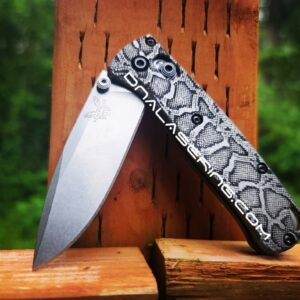 MINI Benchmade Bugout - Snake Skin - Reptile Pattern - Deep Laser Engraved Titanium Scales - EDC Gear *Scales Only*