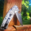 Spyderco PM2 TI - Skull Aztec Calendar - Deep Engraved Titanium PM2 Knife Scales - EDC Gear - Knife & Hardware Optional - Image 3