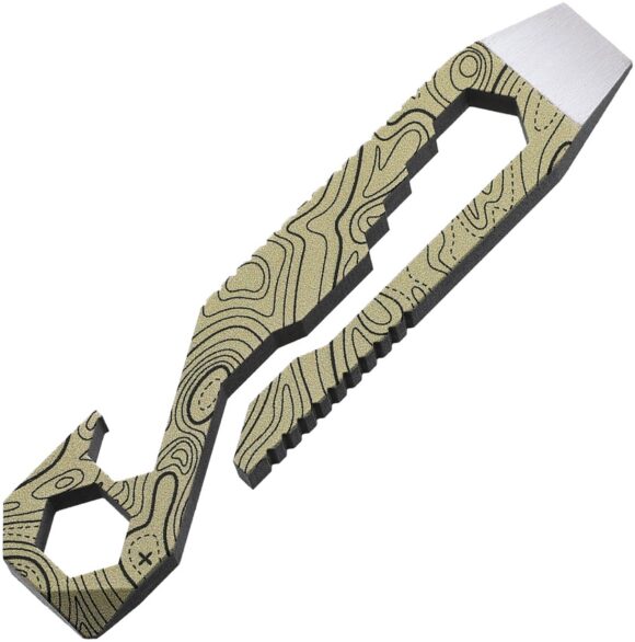 Griffin Pocket Tool Prybar - Original Topographic Color Design - Stainless Steel Multitool