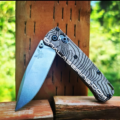MINI Benchmade Bugout Crossfade - Topographic Map - Laser Engraved - Natural Canvas Micarta Knife Scales - EDC Gear *Scales Only*