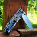 MINI Benchmade Bugout Crossfade - Topographic Map - Laser Engraved - Natural Canvas Micarta Knife Scales - EDC Gear *Scales Only* - Image 3