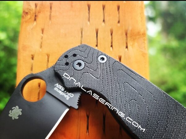 Spyderco PM2 - Topographic Map - Laser Engraved Black G10 Scales - EDC Gear - Knife & Hardware Optional