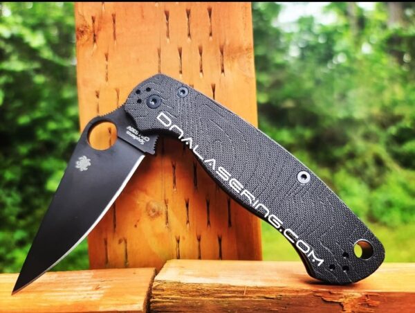 Spyderco PM2 - Topographic Map - Laser Engraved Black G10 Scales - EDC Gear - Knife & Hardware Optional