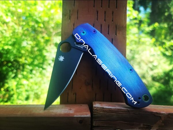 Spyderco PM2 TI - Anodized Titanium Scales & Hardware - Black Blade - EDC Gear - Complete Knife