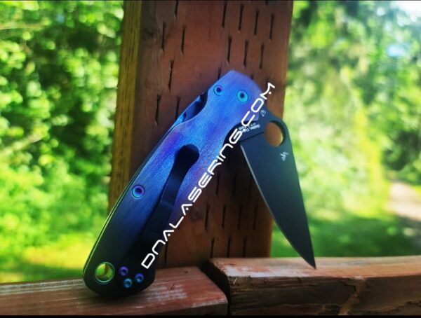 Spyderco PM2 TI - Anodized Titanium Scales & Hardware - Black Blade - EDC Gear - Complete Knife
