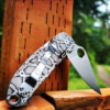 Spyderco PM3 TI - Snake Skin - Laser Engraved Titanium Knife Scales - Paramilitary 3 - EDC Gear - Knife & Hardware Optional