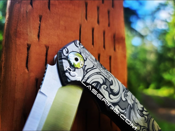 ZT 0450 Sinkevich - Intricate Leaf Scroll with Shading - Deep Fiber Laser Engraved - EDC Knife - NIB