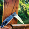 Kershaw Leek Linerlock Black - Dimensional Waves - Fiber Laser Engraved Black Scales - EDC Knife