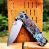 MINI Benchmade Bugout - Shipwreck Patina - Topographic Lines - Laser Engraved Copper Knife Scales - EDC Gear *Scales Only*