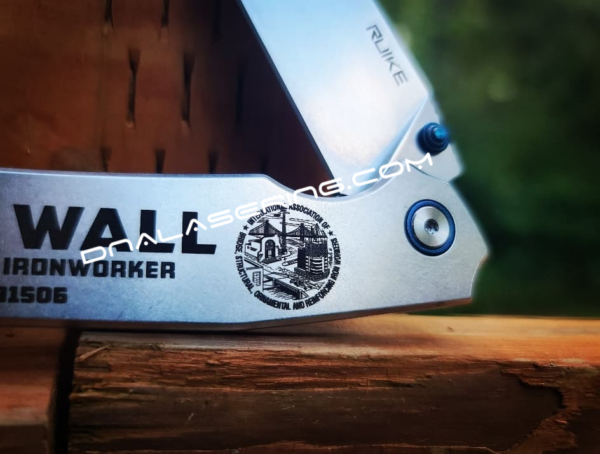Ruike P801 - Ironworker - Custom Text - Fiber Laser Deep Engraved - EDC Knife - Personalized - NIB