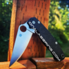 Spyderco PM2 - Seigaiha Waves - Laser Engraved Black G10 Scales - EDC Gear - Knife & Hardware Optional