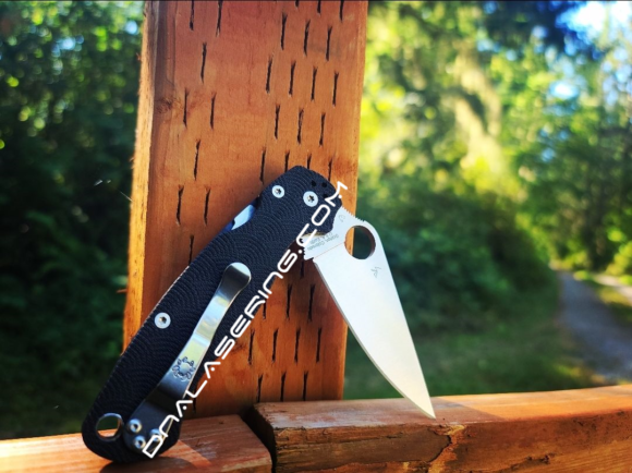Spyderco PM2 - Seigaiha Waves - Laser Engraved Black G10 Scales - EDC Gear - Knife & Hardware Optional - Image 2