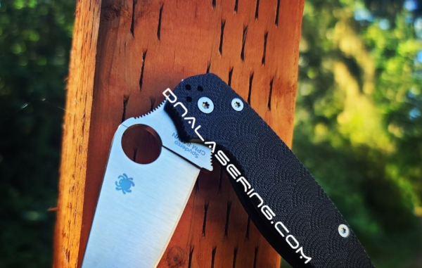 Spyderco PM2 - Seigaiha Waves - Laser Engraved Black G10 Scales - EDC Gear - Knife & Hardware Optional