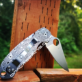 Spyderco PM3 TI - Damascus Pattern - Deep Laser Engraved Titanium PM3 Knife Scales - EDC Gear - Hardware & Knife Install Options - Image 3