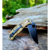 Spyderco Tenacious - Aztec Calendar - Deep Fiber Laser Engraved Brass Scales - EDC Gear *Scales Only*