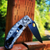 Spyderco Tenacious - Detailed Leaf Scroll - Deep Fiber Laser Engraved Titanium Scales - EDC Gear *Scales Only*