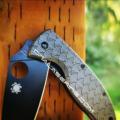 Spyderco Tenacious - Seigaiha - Japanese Waves - Deep Fiber Laser Engraved Titanium Scales - EDC Gear *Scales Only* - Image 2