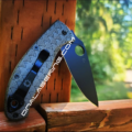 Spyderco Tenacious - Seigaiha - Japanese Waves - Deep Fiber Laser Engraved Titanium Scales - EDC Gear *Scales Only* - Image 3