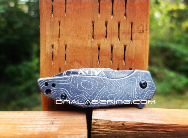 Kershaw Gravel - Compass Rose - Topographic - Deep Fiber Laser Engraved - EDC Knife - Stainless Steel - NIB
