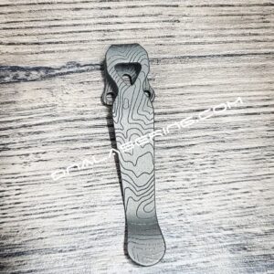 LynchNW Benchmade - Topographic - Deep Laser Engraved Titanium - Deep Carry Pocket Clip - Emerson - Protech - Blacksmith, Sandwashed or Satin Finish