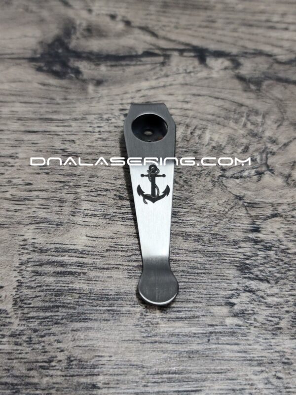LynchNW Spyderco - Anchor - Deep Laser Engraved Titanium - Deep Carry Pocket Clip - Satin Finish