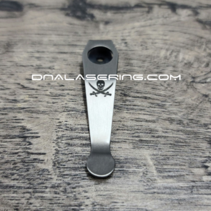 LynchNW Spyderco - Jolly Roger - Deep Laser Engraved Titanium - Deep Carry Pocket Clip - Blacksmith, Satin or Sandwash Finish