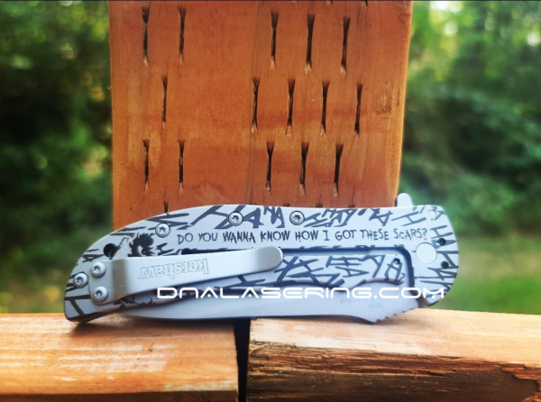 Kershaw Volt - Joker - Deep Fiber Laser Engraved - Double Sided Black Engraving - EDC Knife - Stainless Steel - NIB