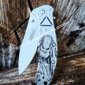 Kershaw Zing SS - Predator Alien - Deep Fiber Laser Engraved - Double Sided Black Engraving - EDC Knife - Stainless Steel - NIB
