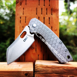 CRKT Large Pilar - Seigaiha Waves - Fiber Laser Deep Engraved Knife Scale - EDC - NIB Complete Knife
