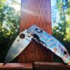 Spyderco Manix 2 - Metallic Formation - Topographic Lines - Annealed MOPA Color - Laser Engraved Titanium Scales - EDC Gear *Scales Only*