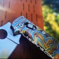 Spyderco Manix 2 - Metallic Formation - Topographic Lines - Annealed MOPA Color - Laser Engraved Titanium Scales - EDC Gear *Scales Only* - Image 3