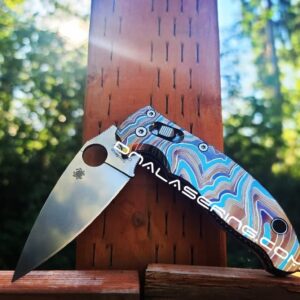 Spyderco Manix 2 - Metallic Formation - Topographic Lines - Annealed MOPA Color - Laser Engraved Titanium Scales - EDC Gear *Scales Only*