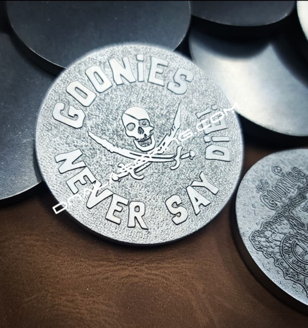 Goonies Doubloon - Deep Laser Engraved Stainless Steel Coin - Polished Finish