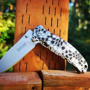 Kershaw Zing SS - Kryptek Camo - Deep Fiber Laser Engraved - Double Sided Black Engraving - EDC Knife - Stainless Steel - NIB