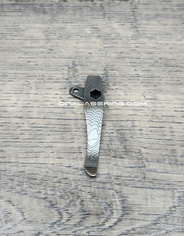 LynchNW Kershaw Leek / Blur – Topographic – Deep Laser Engraved Titanium – Deep Carry Pocket Clip – Blacksmith, Sandwash, or Satin Finish