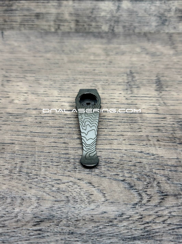 LynchNW Spyderco McBee - Topographic - Deep Laser Engraved Titanium - Deep Carry Pocket Clip - Sandwashed Finish