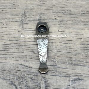 LynchNW Spyderco - Topographic - Deep Laser Engraved Titanium - Deep Carry Pocket Clip - Blacksmith, Satin or Sandwash Finish