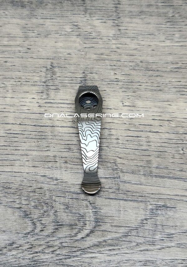 LynchNW Spyderco - Topographic - Deep Laser Engraved Titanium - Deep Carry Pocket Clip - Blacksmith, Satin or Sandwash Finish