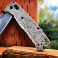 Benchmade Bugout - Topographic Map - Laser Engraved - Desert Tan G-10 Knife Scales - EDC Gear *Scales Only* - Image 2