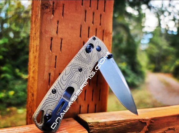 Benchmade Bugout - Topographic Map - Laser Engraved - Desert Tan G-10 Knife Scales - EDC Gear *Scales Only* - Image 3
