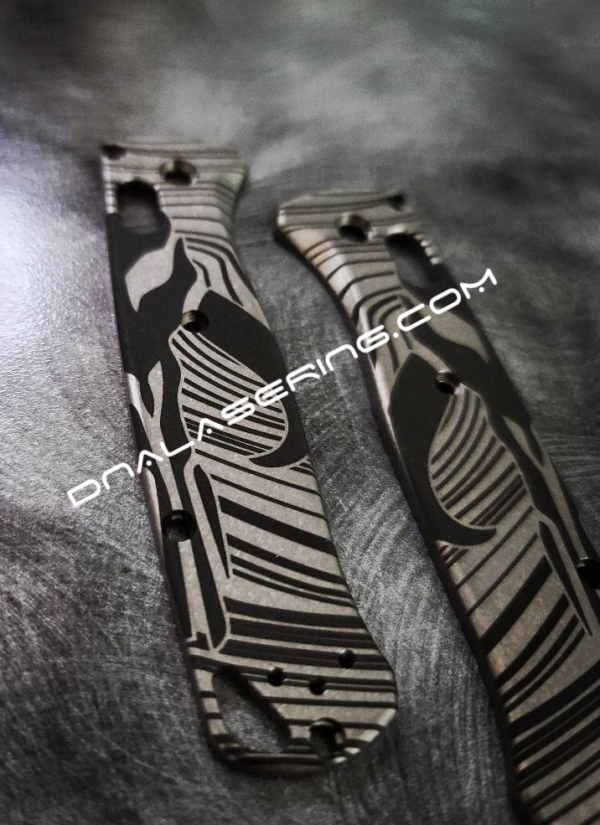 Benchmade Bugout TI - Mythosaur Skull - Beskar Ingot - Deep Laser Engraved Titanium Scales - EDC Gear *Scales Only*