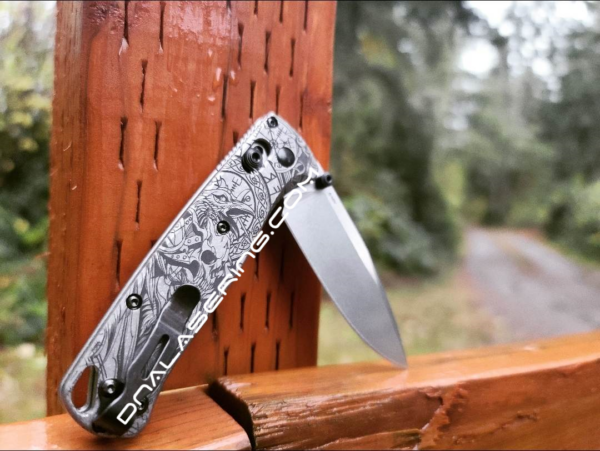 Viking - Odin - Norse God - Benchmade Bugout TI - Deep Laser Engraved Titanium Scales - EDC Gear *Scales Only*