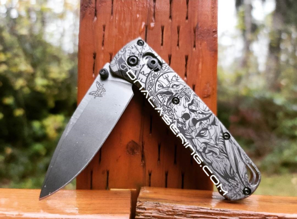 Viking - Odin - Norse God - Benchmade Bugout TI - Deep Laser Engraved Titanium Scales - EDC Gear *Scales Only*