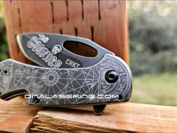 CRKT Bev-Edge Flipper Knife w/ Bottle Opener - Goonies Map - Fiber Laser Deep Engraved Knife - EDC - NIB