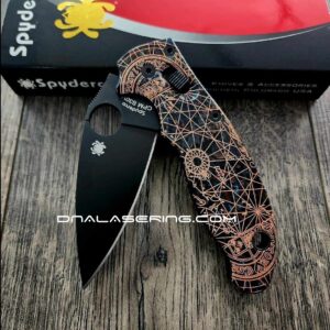 Spyderco Manix 2 - Shipwreck Patina - Goonies Map - Deep Laser Engraved - Copper Knife Scales - EDC Gear *Knife Install Optional*