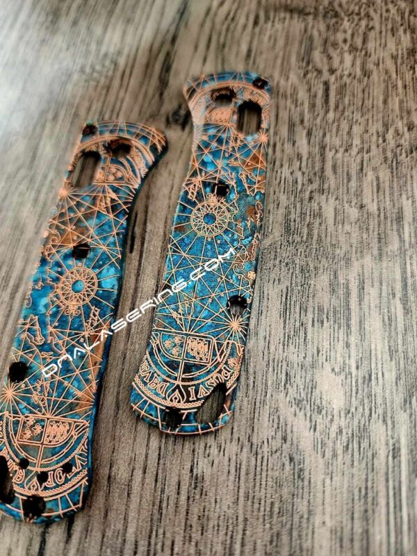 MINI Benchmade Bugout - Shipwreck Patina - Goonies Map - Laser Engraved Copper Knife Scales - EDC Gear *Scales Only*