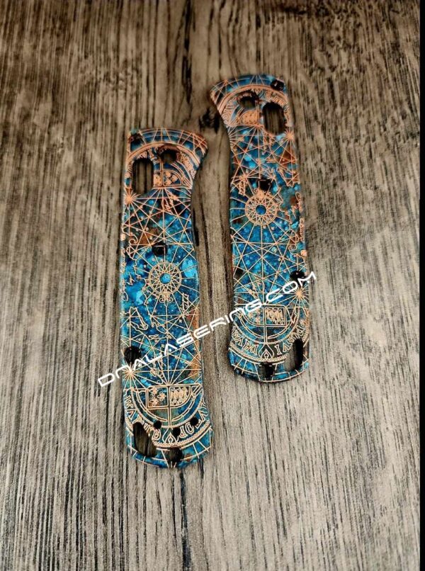 MINI Benchmade Bugout - Shipwreck Patina - Goonies Map - Laser Engraved Copper Knife Scales - EDC Gear *Scales Only*