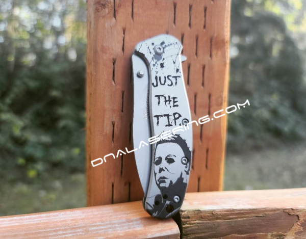 Kershaw Zing SS - Michael Meyers - Just the Tip - Deep Fiber Laser Engraved - Stainless Steel - EDC Knife - NIB