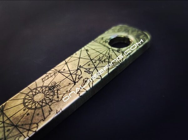 Solid Brass Prybar - Goonies Map - Deep Laser Engraved Popper - Bottle Opener Pry with Lanyard Hole - Everyday Carry Multi Tool