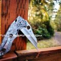 Japanese Warrior - Samurai Skulls - Spyderco YoJumbo - Deep Laser Engraved - Titanium Scales - EDC Gear *Scales/Handles Only* - Image 2